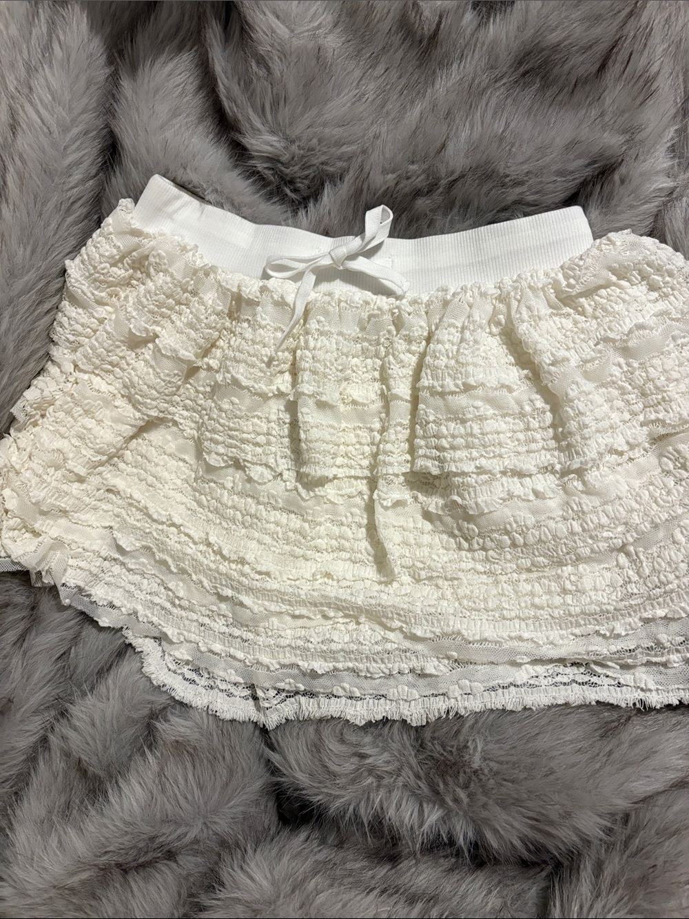 Fashion Nova Rose Tiered Lace Bloomer Skirt